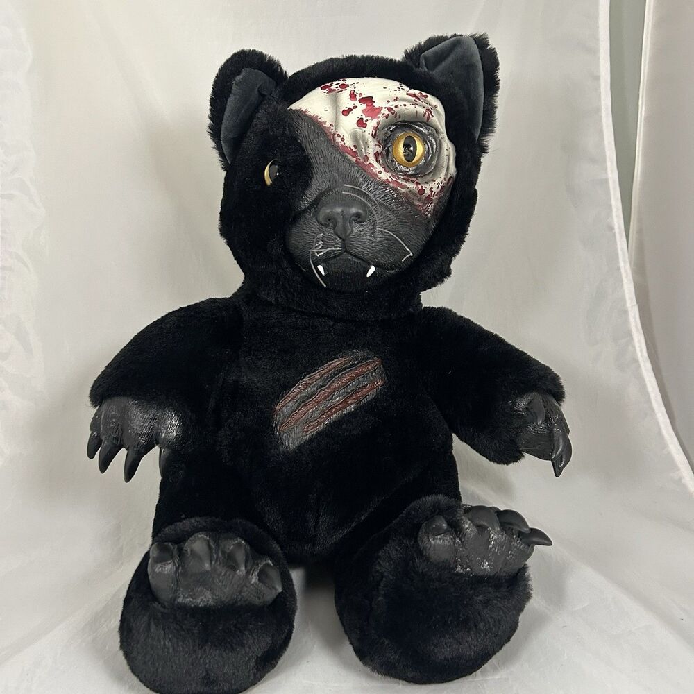 Spirit Halloween 13” Black Cat Plush Spooky Horror Gothic Halloween Decor